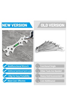 ماركة غير محددة Shower Wrench Tool, Curved Angle Leveling Wrenches, Stainless Steel Universal Wrench, Plumbing Portable Bathroom Repair for Faucets, Heads, Hex Screws (2Pcs)  - Image 2