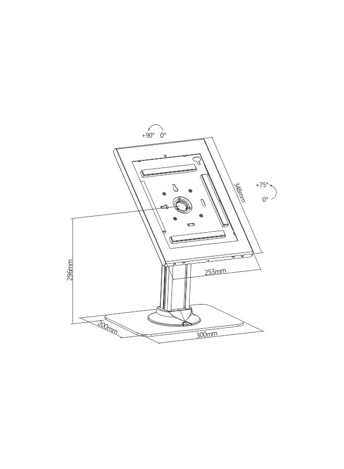 NEWSTAR Anti-Theft iPad Kiosk Stand, POS Tablet Stand with Lock & Key, 360° Swivel, 75° Tilt, Heavy Duty Base – Secure Display & Checkout Stand for iPad Pro 12.9" (White) - Image 5