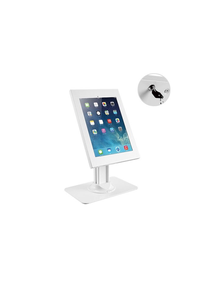 NEWSTAR Anti-Theft iPad Kiosk Stand, POS Tablet Stand with Lock & Key, 360° Swivel, 75° Tilt, Heavy Duty Base – Secure Display & Checkout Stand for iPad Pro 12.9" (White) - Image 1