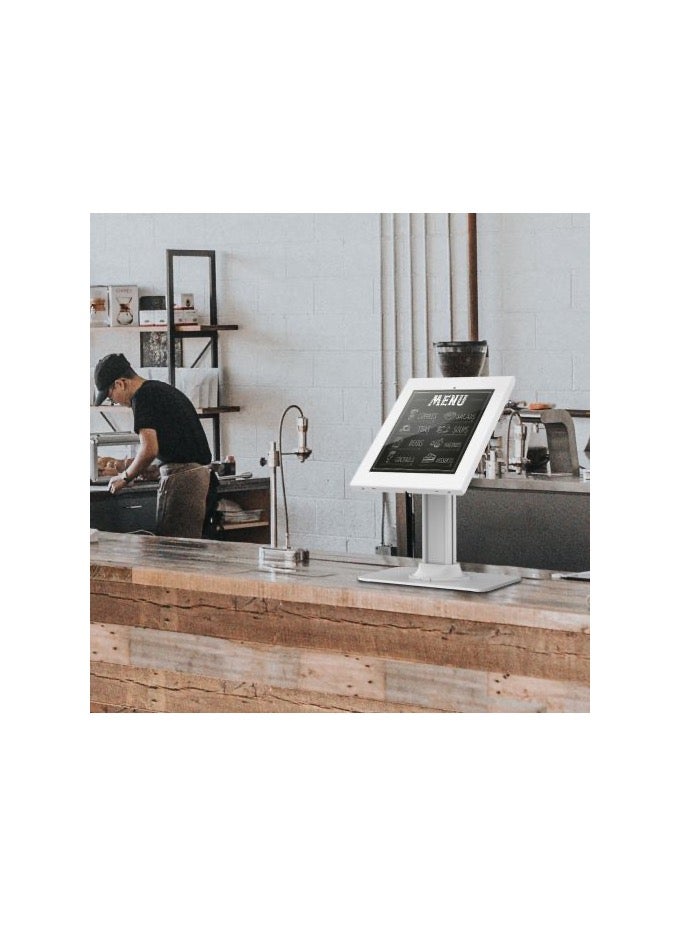 NEWSTAR Anti-Theft iPad Kiosk Stand, POS Tablet Stand with Lock & Key, 360° Swivel, 75° Tilt, Heavy Duty Base – Secure Display & Checkout Stand for iPad Pro 12.9" (White) - Image 2