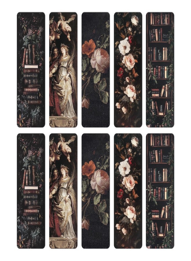 TwoDays Dark Academia Bookmarks for Women, Dark Romance Stuff for Book Lovers, Moody Gothic Book Accessories for Bookish. (Set of 10, 6'' x 2'') - Image 1