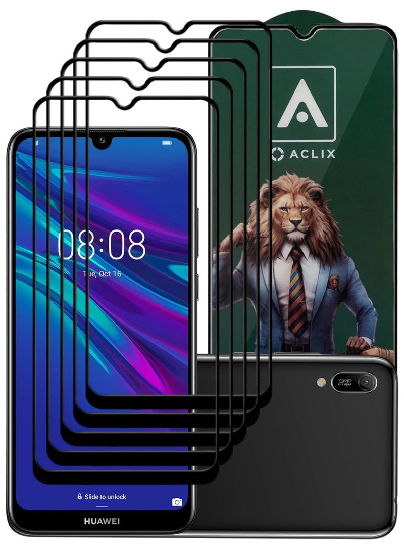 ACLIX 5 Pieces Antistatic ESD Dustproof Premium Quality High Definition Tempered Glass Screen Protector Designed For Huawei Y6 (2019) - Image 1