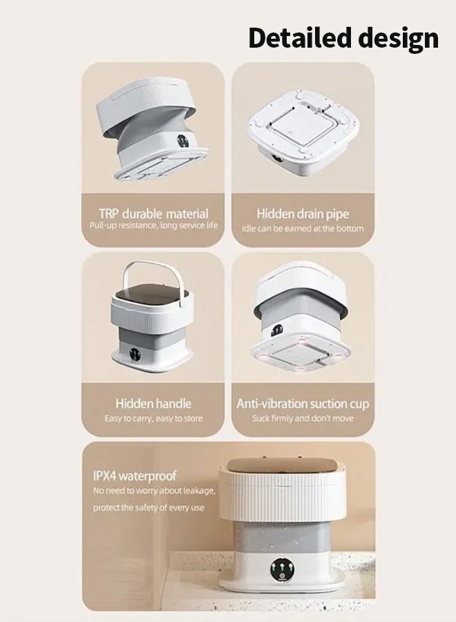 APEX Mini Folding Washing Machine, 10L Portable Washing Machine with Drain Basket, for Apartment, Travel, Underwear, Personal, Kids - Image 5