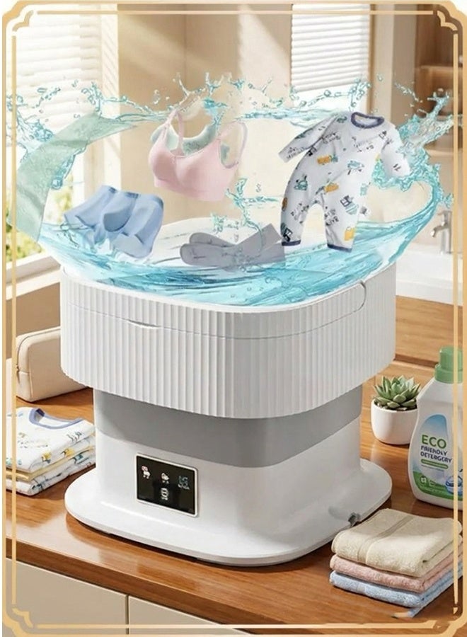 APEX Mini Folding Washing Machine, 10L Portable Washing Machine with Drain Basket, for Apartment, Travel, Underwear, Personal, Kids - Image 1