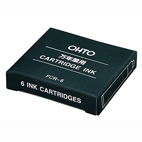 Ohto Fountain Pen Refill Cartridge - Black - Set of 6 - Image 1