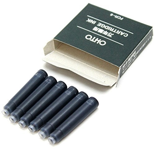 Ohto Fountain Pen Refill Cartridge - Black - Set of 6 - Image 3