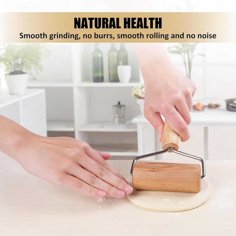 Fitto 10cm Wooden Rolling Pin - Premium Quality Baking Tool for Pastry, Dough, and Pizza - Durable, Easy to Clean, Perfect for Kids and Adults, Non-Stick Surface, Kitchen Essential - Image 4