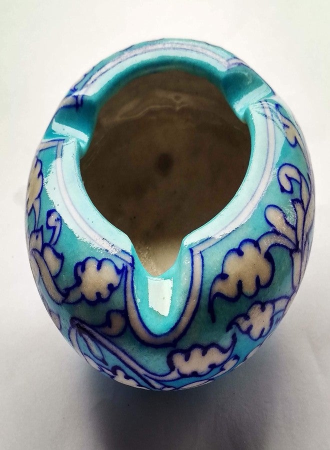 Shiv Kripa Blue Pottery منفضة سجائر من الخزف الصيني شيف كريبا (أزرق) - Image 1