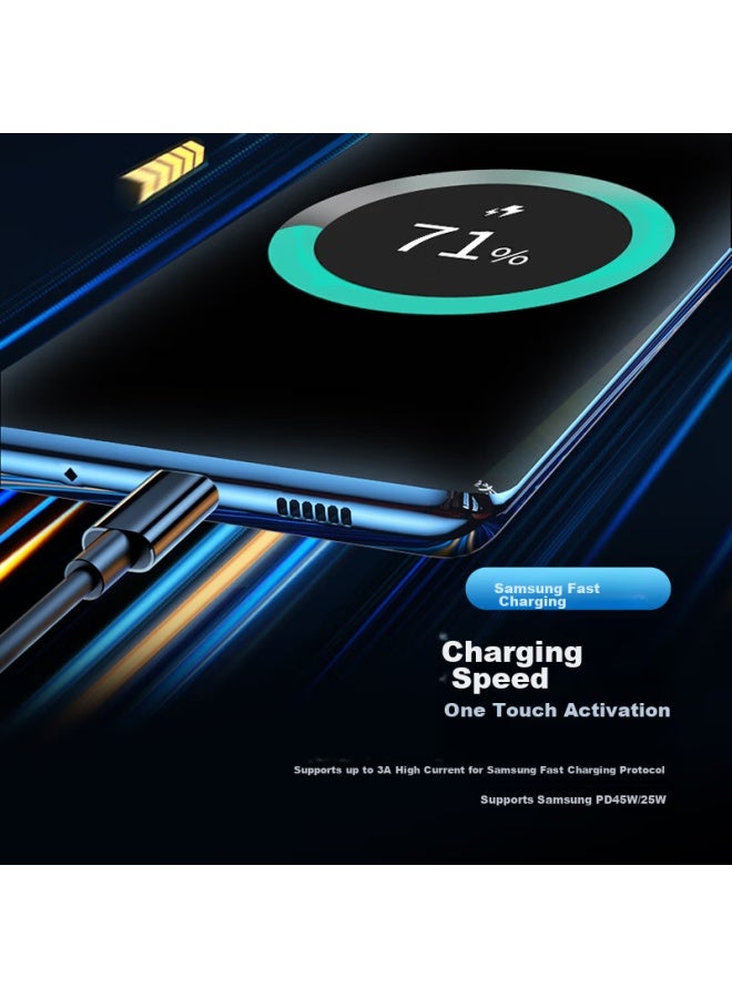 CangHua Compatible With Samsung Data Cable, Dual-ended Type-c 3a Charging Cable, Super Fast Charging, For W23/z Fold4/s24/s22/s21/+/fe/note20/ultra, 1.5 Meters - Image 2