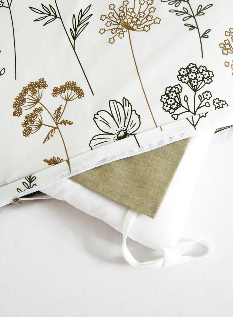 Master Home Textile Cotton Floral Comforter Sets, Fits 120 x 200 cm Single Size Bed, 5 Pcs, 100% Cotton 200 Thread Count, With Removable Filling, Veronica Series - Image 5