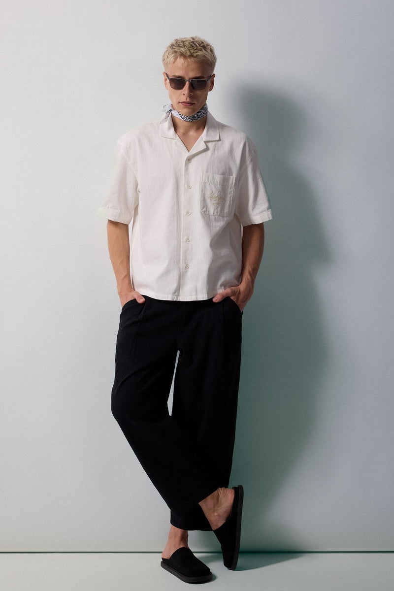 DeFacto Black Man Wide Cut Black Trousers Casual - Image 1