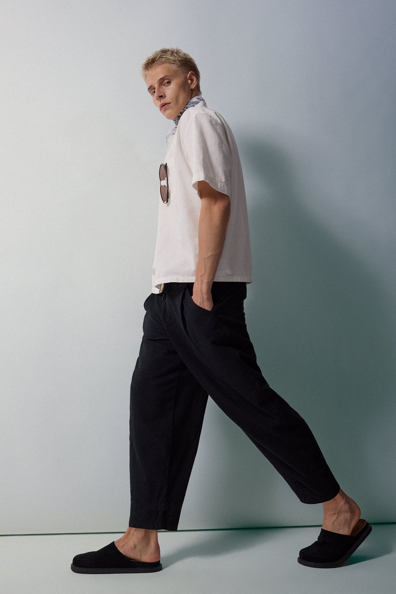 DeFacto Black Man Wide Cut Black Trousers Casual - Image 2