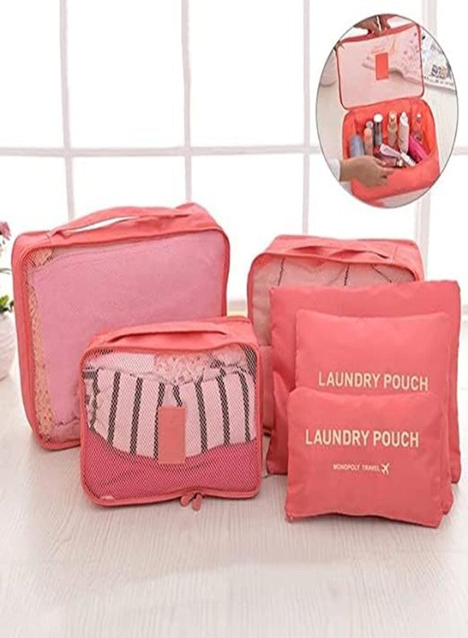 ستايليز مجموعة ستايليز من 6 أكياس تعبئة للسفر لتنظيم الحقائب (أحمر بطيخي، S1037) - Image 5