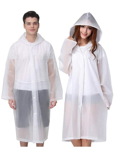 Reusable Adults Raincoats,Rain Ponchos with Hood Drawstring, Lightweight Rain Coat Waterproof 145LX68CM