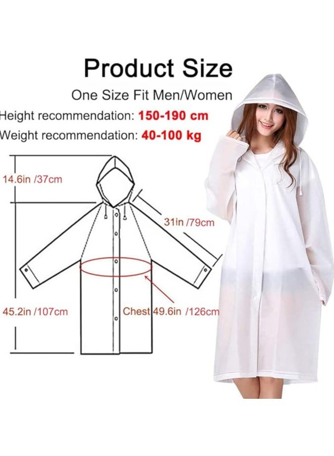 Generic Reusable Adults Raincoats,Rain Ponchos with Hood Drawstring, Lightweight Rain Coat Waterproof 145LX68CM  - Image 2
