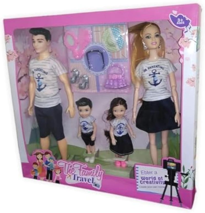 مجموعة ألعاب الدمى العائلية للسفر