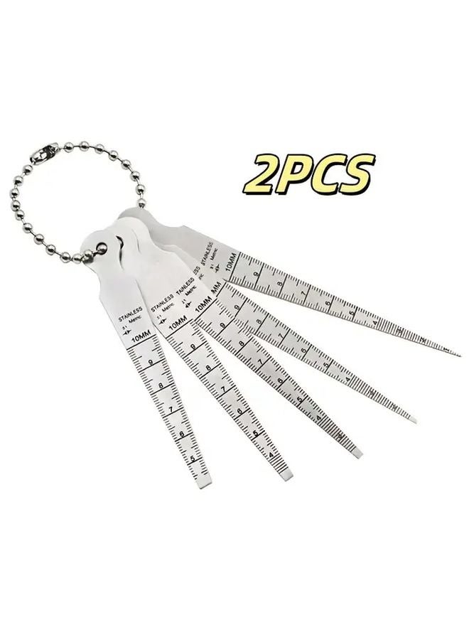 2pcs 1 10mm Stainless Steel Conical Feeler Gauge High Precision Triangular Wedge Tool - Image 1