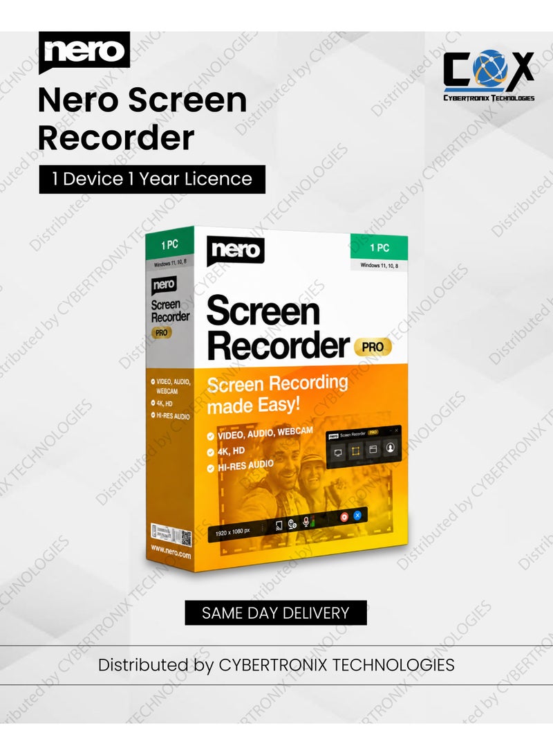 Nero Screen Recorder | 1 Device for 1 Year | Digital License | Same Day Delivery