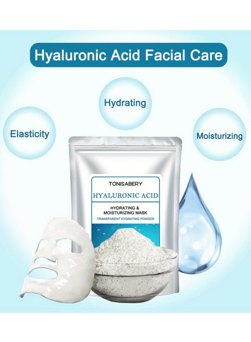 TONISABERY مسحوق قناع الوجه بحمض الهيالورونيك، مسحوق قناع الوجه بحمض الهيالورونيك لترطيب البشرة وترطيبها، والتحكم في الزيت البارد، وشد المسام وإصلاح الاحمرار والحكة الجافة، 20 جم - Image 2