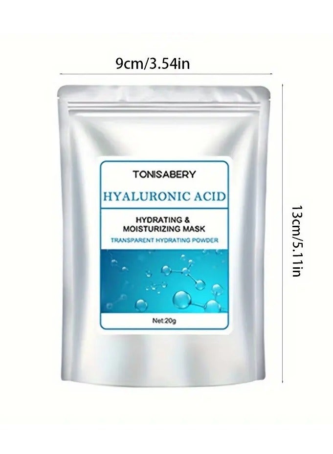 TONISABERY مسحوق قناع الوجه بحمض الهيالورونيك، مسحوق قناع الوجه بحمض الهيالورونيك لترطيب البشرة وترطيبها، والتحكم في الزيت البارد، وشد المسام وإصلاح الاحمرار والحكة الجافة، 20 جم - Image 3
