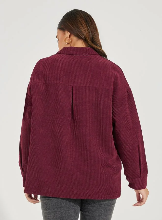 Styli Styli Oversized Longline Corduroy Shacket