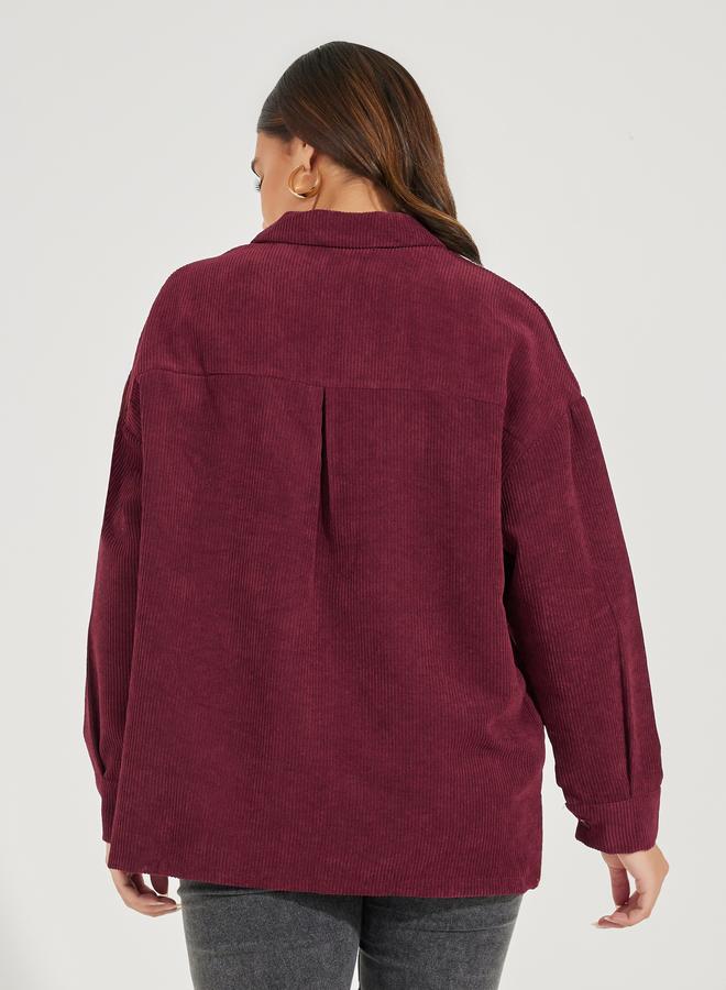 Styli Oversized Longline Corduroy Shacket - Image 5
