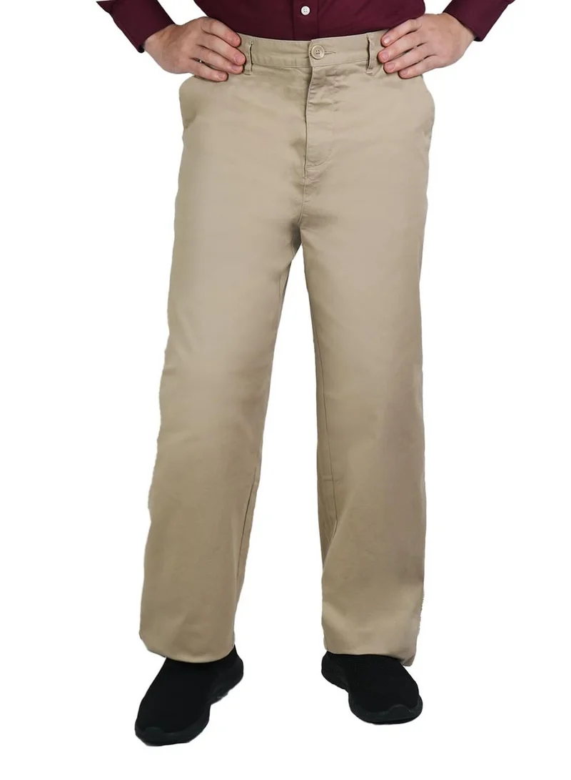 GIORDANO Men’s Relaxed Straight Cotton Stretch Khaki Pants