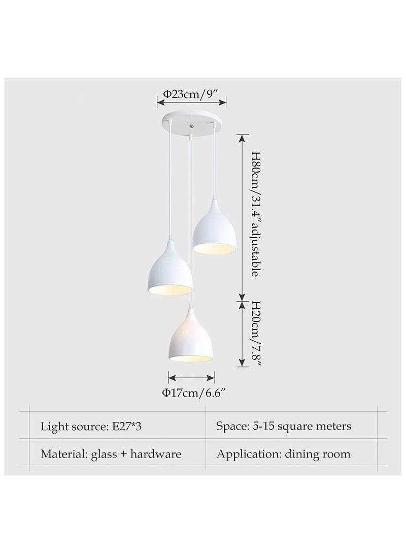 Ceiling Chandeliers Home Decor Tri Lanyard Color White Frame E27 base (Bulb not included )  - Image 3