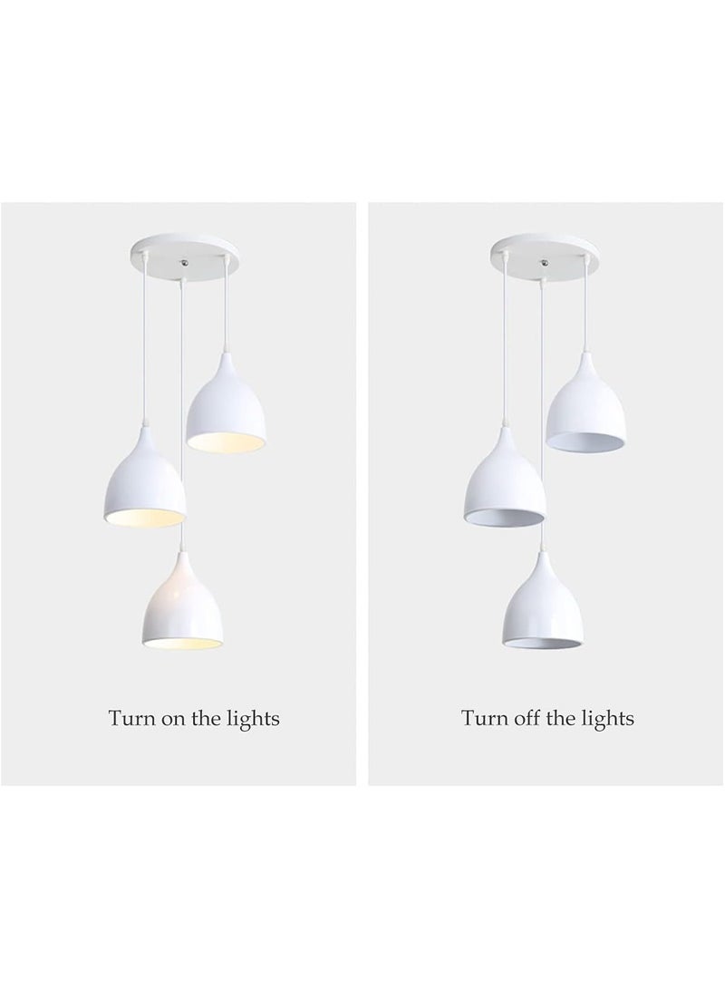 Ceiling Chandeliers Home Decor Tri Lanyard Color White Frame E27 base (Bulb not included )  - Image 4