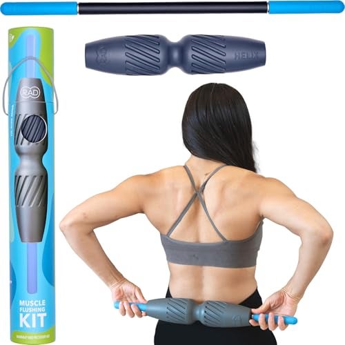 RAD 2in1 Muscle Flushing Kit Includes Exercise Foam Roller 21in Massage Roller Stick Deep Tissue Myofascial Release Muscle Recovery Tools for Mobility Performance - Image 2