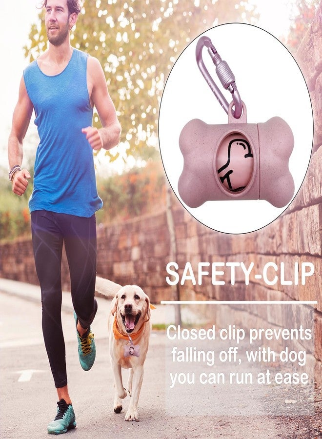 YUCHIYA Dog Poop Pickup Bags Holder Dispenser with 1 Roll Random Color Leak-proof Scented Doggy Waste Bags and Carabiner with Safety Lock Plus Hook and Loop Fastener Never Loose on Leash Lead Again (Pink) - Image 2