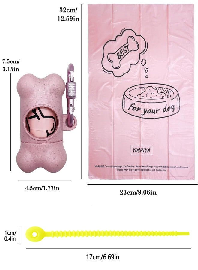 YUCHIYA Dog Poop Pickup Bags Holder Dispenser with 1 Roll Random Color Leak-proof Scented Doggy Waste Bags and Carabiner with Safety Lock Plus Hook and Loop Fastener Never Loose on Leash Lead Again (Pink) - Image 4