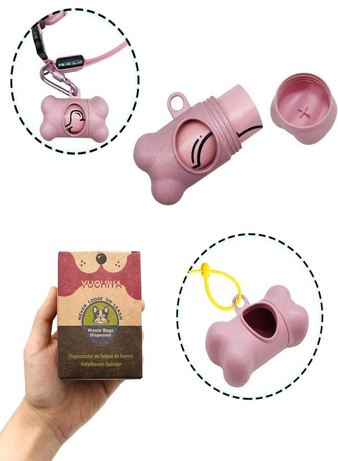 YUCHIYA Dog Poop Pickup Bags Holder Dispenser with 1 Roll Random Color Leak-proof Scented Doggy Waste Bags and Carabiner with Safety Lock Plus Hook and Loop Fastener Never Loose on Leash Lead Again (Pink) - Image 3