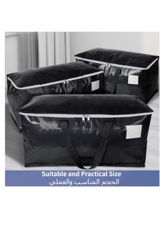 Anmi Moving Bags, Heavy Duty Moving Boxes with Zippers Top and Sturdy Handles, Storage Bags for Space Saving and Packing, Collapsible Moving Supplies, Storage Totes (93L, 8-Pack, Black)  - Image 5