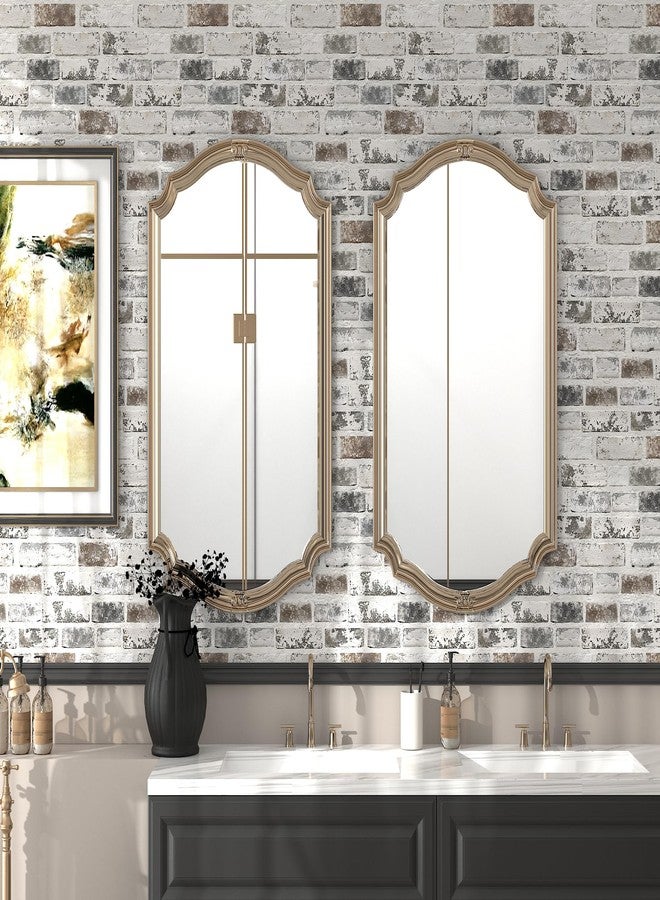 PeonyQueen Brick Wallpaper Peel and Stick Wallpaper 17.3"x78.8" Grey and White 3D Brick Wallpaper Self Adhesive Vintage Wallpaper Removable Textured Contact Paper for Fireplace Kitchen Home Decoration Vinyl - Image 5