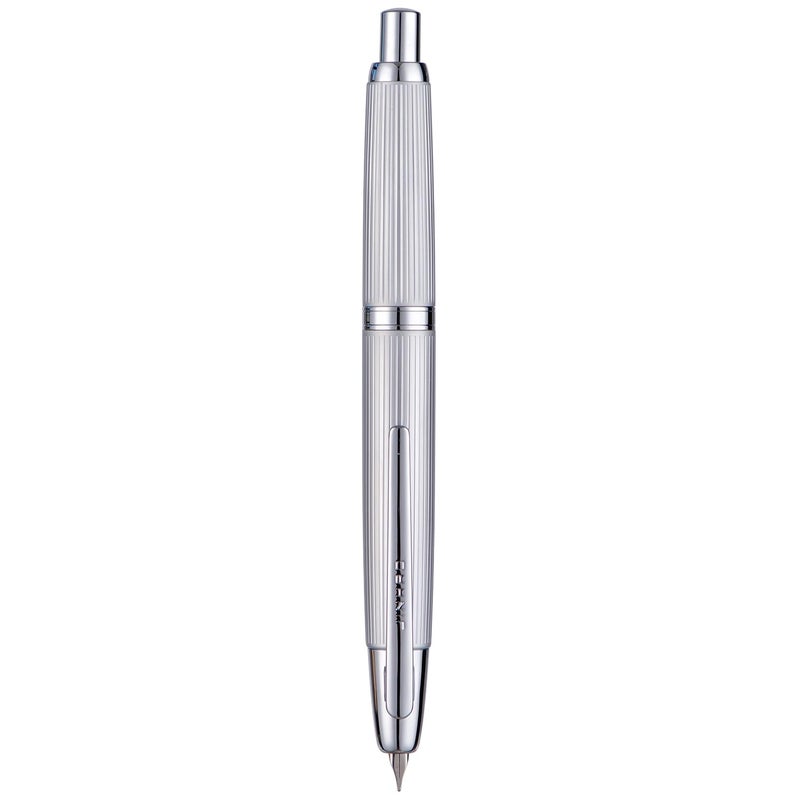 Wikult Jinhao 10 Press Fountain Pen with Box, Matt Black Chromium Retractable Extra Fine Nib with Ink Converter Set (Clip Version) - Image 1