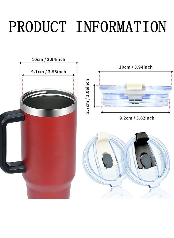 FASHION MANIA - 2 Pieces Replacement Lid for Stanley 40oz Quencher Adventure Tumbler, Leakproof - Image 1