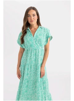DeFacto Woman Shirt Neck Short Sleeve Woven Dress  - Image 4
