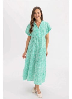 DeFacto Woman Shirt Neck Short Sleeve Woven Dress  - Image 2