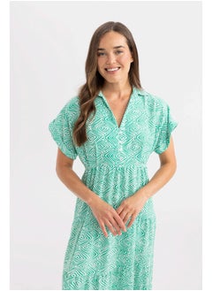 DeFacto Woman Shirt Neck Short Sleeve Woven Dress  - Image 5