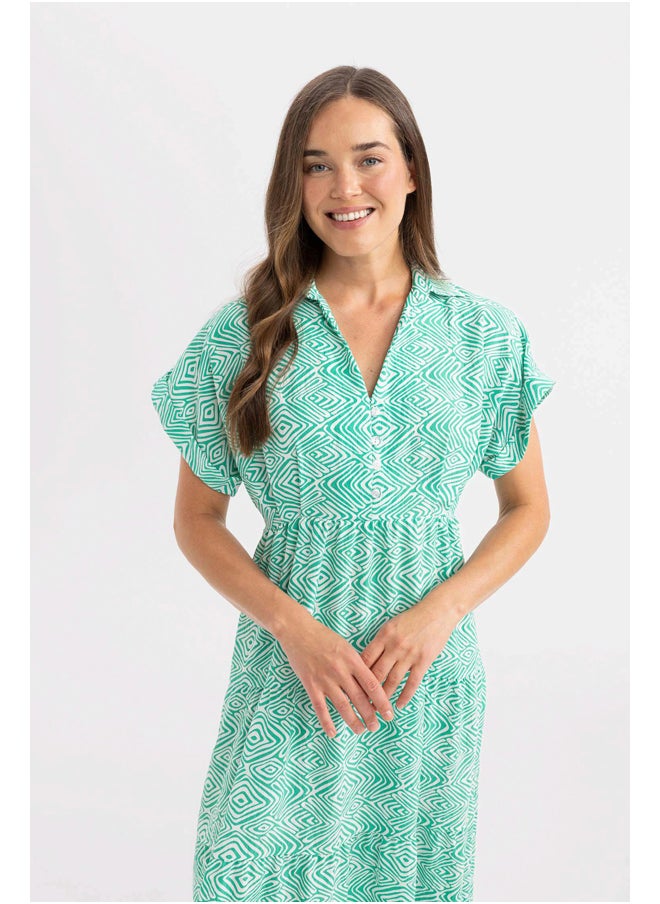 DeFacto Woman Shirt Neck Short Sleeve Woven Dress  - Image 5