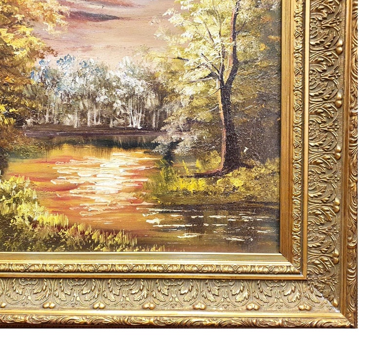 Hand Painted Oil Painting with Frame - Image 2