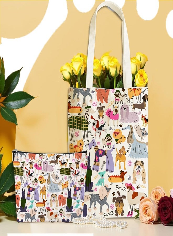 XLRSDF Dog Dinosaur Whale Shark Butterfly Mushroom Chicken Corgi Cat Gifts Canvas Tote Bag Makeup Bag for Women Birthday, Animal 63, 9.8 * 7 inches - Image 4