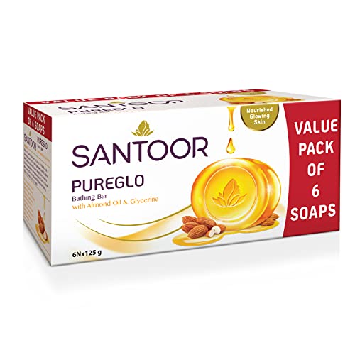 Santoor Glycerine PureGlo Soap 125g Pack of 6 - Image 2