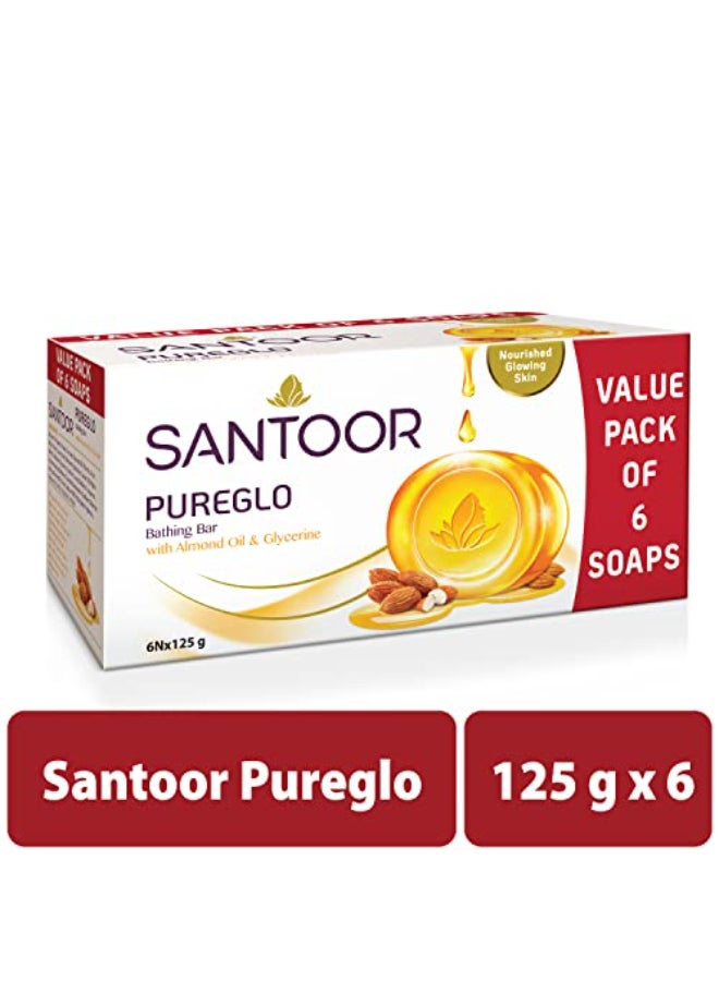 Santoor Glycerine PureGlo Soap 125g Pack of 6 - Image 4
