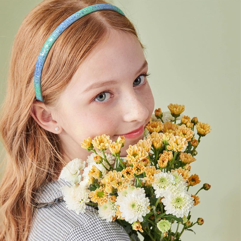 Fishdown Glitter Headband for Girls Women Sparkle Headband Accessory Set of 10 - Image 3