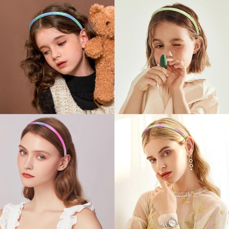 Fishdown Glitter Headband for Girls Women Sparkle Headband Accessory Set of 10 - Image 4