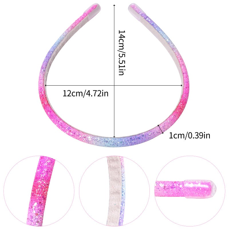 Fishdown Glitter Headband for Girls Women Sparkle Headband Accessory Set of 10 - Image 5