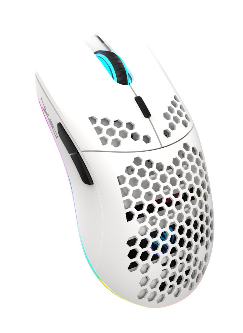 إتش إكس إس جيه ماوس الألعاب T66 RGB ثلاثي الأوضاع 2.4 جيجاهرتز/سلكي/BT5.3 مع DPI قابل للتعديل لأجهزة الكمبيوتر المكتبية والكمبيوتر المحمول  - Image 2
