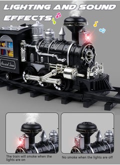 GROIC GROIC Electric Train Set with Remote Control Steam Light Sound and Tracks  - Image 3
